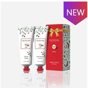 Pearl Scrub & Lotion Set - Red and White